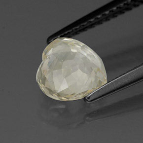 Safira amarelo natural 1,68ct, formato de coração, VVS