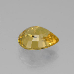 Safira amarelo natural 1,85ct, formato de pêra, VS