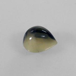 Safira bicolor natural 1,45ct, formato de pêra, opaco