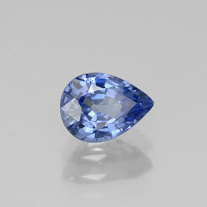 Safira azul natural 1,02ct, formato de pêra, VS