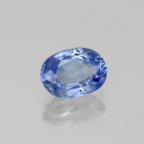 Safira azul natural 1,18ct, corte oval, VS