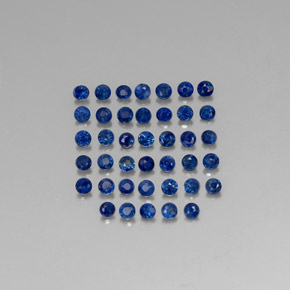 Pedras preciosas de safira azul natural de  ct, corte redondo, VVS-VS