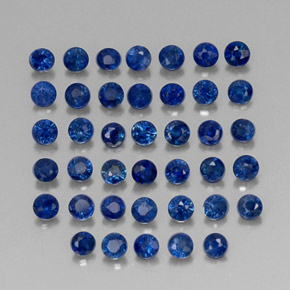 Pedras preciosas de safira azul natural de  ct, corte redondo, VVS-VS