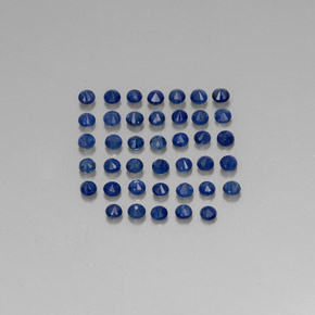 Pedras preciosas de safira azul natural de  ct, corte redondo, VVS-VS
