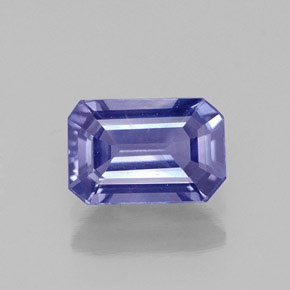 Safira violeta natural 1,00ct, corte esmeralda, VS