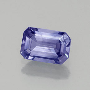 Safira violeta natural 1,00ct, corte esmeralda, VS