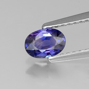 Safira violeta natural 0,52ct, corte oval, VS