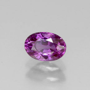 Safira violeta natural 0,67ct, corte oval, VVS