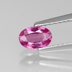 Safira rosa natural 0,48ct, corte oval, VS