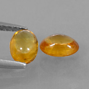 Pedras preciosas de safira laranja natural de  ct, corte oval, transparente