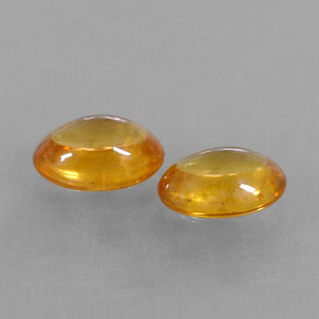 Pedras preciosas de safira laranja natural de  ct, corte oval, transparente