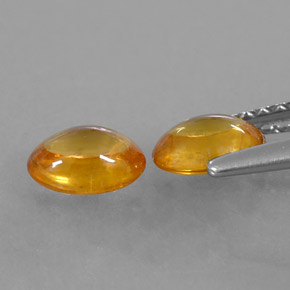 Pedras preciosas de safira laranja natural de  ct, corte oval, transparente