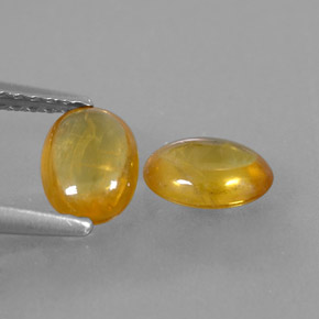 Pedras preciosas de safira laranja natural de  ct, corte oval, transparente