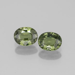 Pedras preciosas de safira verde natural de  ct, corte oval, VVS