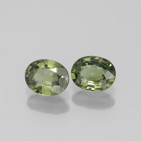 Pedras preciosas de safira verde natural de  ct, corte oval, VVS