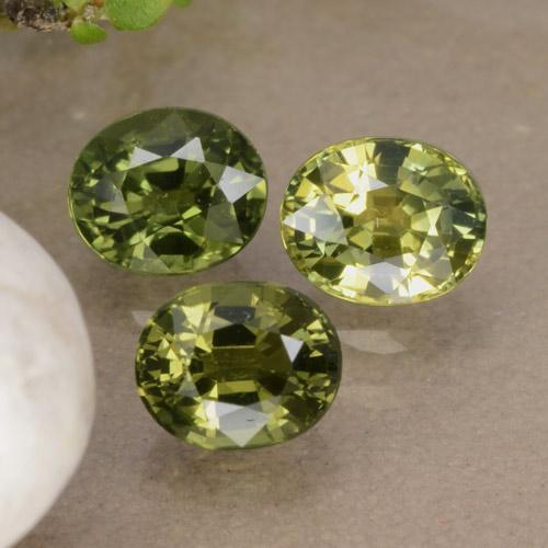 Pedras preciosas de safira verde natural de 1,76 ct, corte oval, VVS