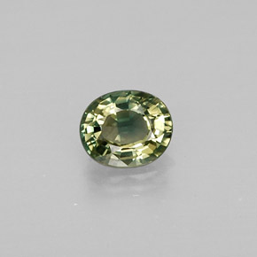Safira verde natural 0,46ct, corte oval, VVS