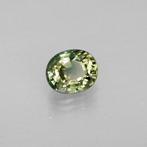Safira verde natural 0,46ct, corte oval, VVS