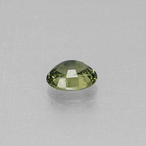 Safira verde natural 0,46ct, corte oval, VVS