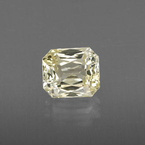Safira amarelo natural 1,46ct, corte esmeralda, VVS