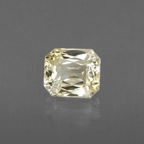 Safira amarelo natural 1,46ct, corte esmeralda, VVS