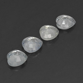 Pedras preciosas de safira branco natural de  ct, formato de coração, VVS