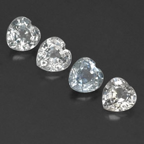 Pedras preciosas de safira branco natural de 1,23 ct, formato de coração, VVS-VS