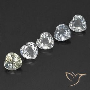 Pedras preciosas de Safira branco quente natural de 1.86 ct, Coração, VVS