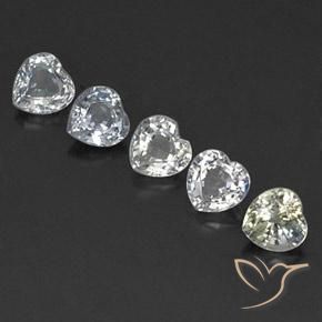 Pedras preciosas de Safira branco quente natural de 1.86 ct, Coração, VVS