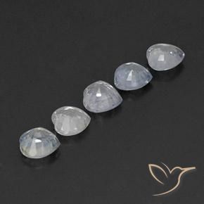 Pedras preciosas de Safira branco quente natural de 1.86 ct, Coração, VVS
