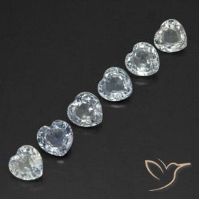 Pedras preciosas de Safira Branco azulado natural de 1.86 ct, Coração, VVS