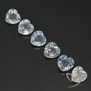 Pedras preciosas de Safira Branco azulado natural de 1.86 ct, Coração, VVS
