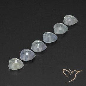 Pedras preciosas de Safira Branco azulado natural de 1.86 ct, Coração, VVS