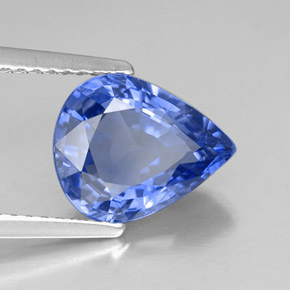 Safira azul natural 3,07ct, formato de pêra, VS-SI
