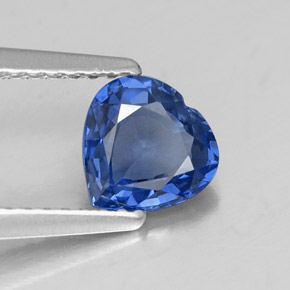 Safira azul natural 1,06ct, formato de coração, VVS