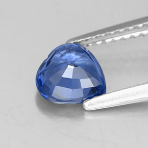 Safira azul natural 1,06ct, formato de coração, VVS