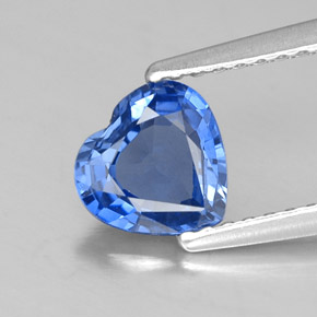 Safira azul natural 1,05ct, formato de coração, VS