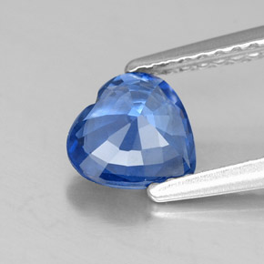 Safira azul natural 1,05ct, formato de coração, VS