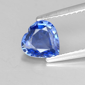Safira azul natural 1,12ct, formato de coração, VVS