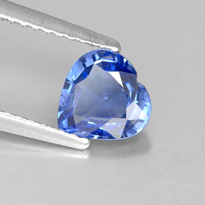 Safira azul natural 1,12ct, formato de coração, VVS