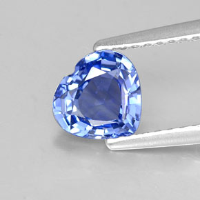 Safira azul natural 1,15ct, formato de coração, VVS