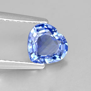 Safira azul natural 1,15ct, formato de coração, VVS