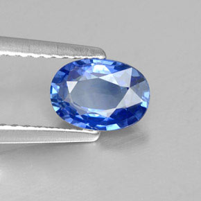 Safira azul natural 0,95ct, corte oval, VVS-VS