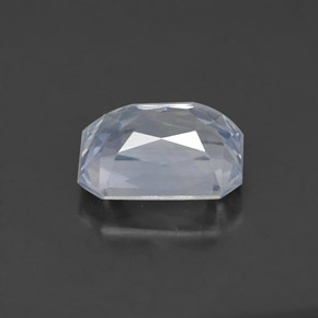 Safira branco natural 1,51ct, corte esmeralda, VS