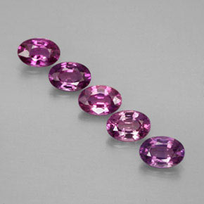 Pedras preciosas de safira roxo natural de  ct, corte oval, VVS-VS