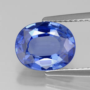Safira azul natural 2,73ct, corte oval, VVS
