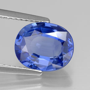 Safira azul natural 2,73ct, corte oval, VVS