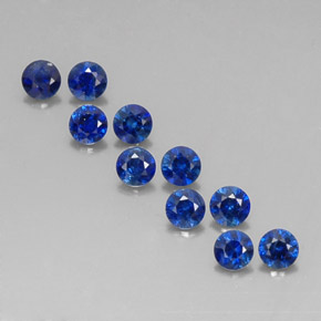 Pedras preciosas de safira azul natural de  ct, corte redondo, VVS-VS