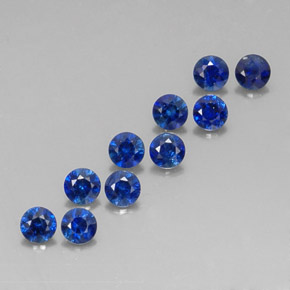 Pedras preciosas de safira azul natural de  ct, corte redondo, VVS-VS