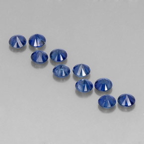 Pedras preciosas de safira azul natural de  ct, corte redondo, VVS-VS
